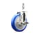 Service Caster 5 Inch 316SS Blue Polyurethane Swivel 3/8 Inch Threaded Stem Caster with Brake SS316TS20S514-PPUB-BLUE-TLB-381615 - alternate 4